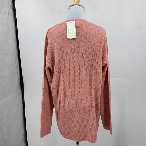 A New Day Cardigan Women S Small Pink Long Sleeve Cable Knit Tunic Button Up - Picture 5 of 12
